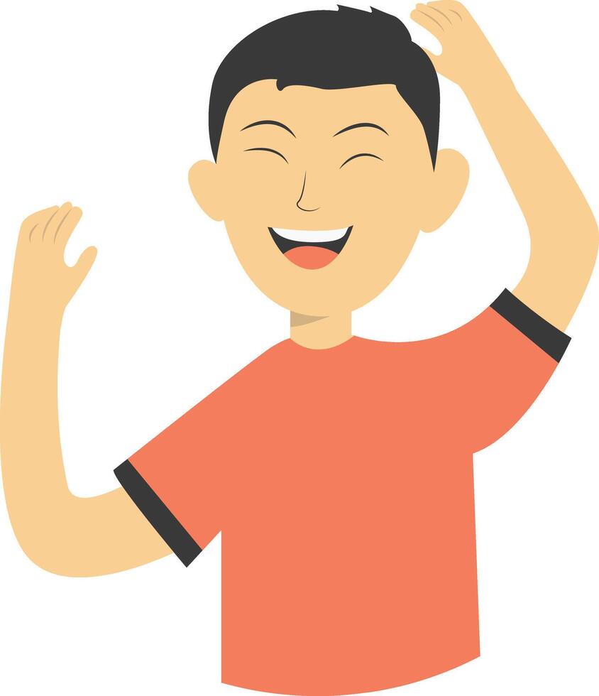 Male Laugh with Red Clothes vector