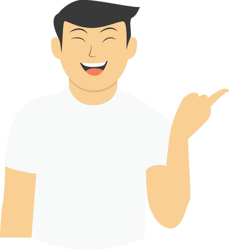 Man Laugh Out Loud in White Clothes vector