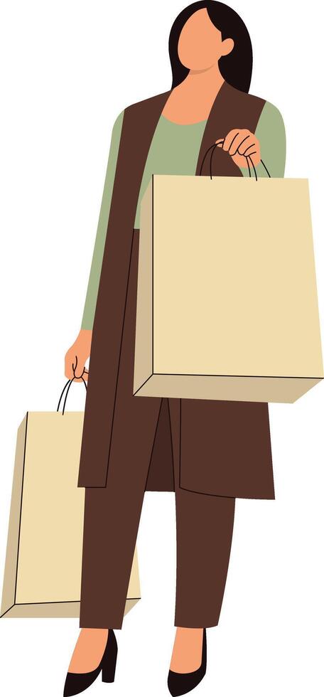 Happy Woman in Flat Cartoon Style vector