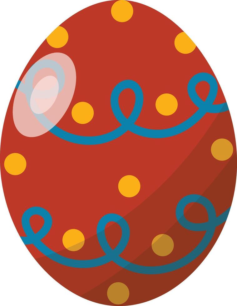 Red Easter Egg with Minimalist Pattern Design vector