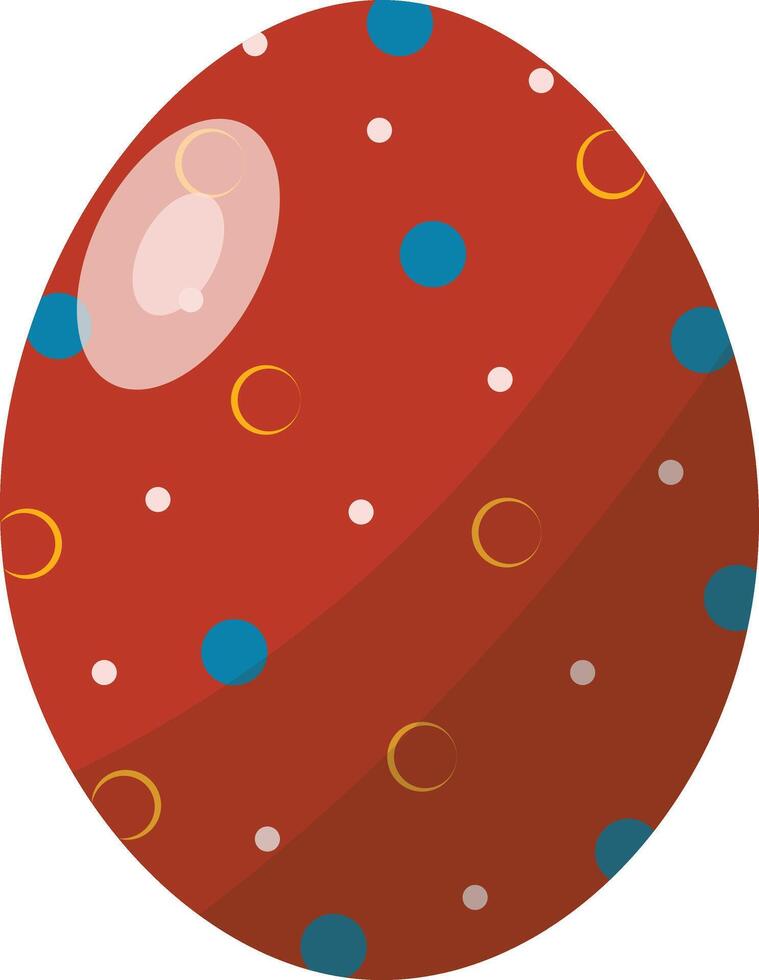 Red Easter Egg with Minimalist Pattern Design vector