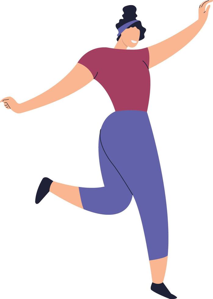 Woman Jumping Pose Character vector