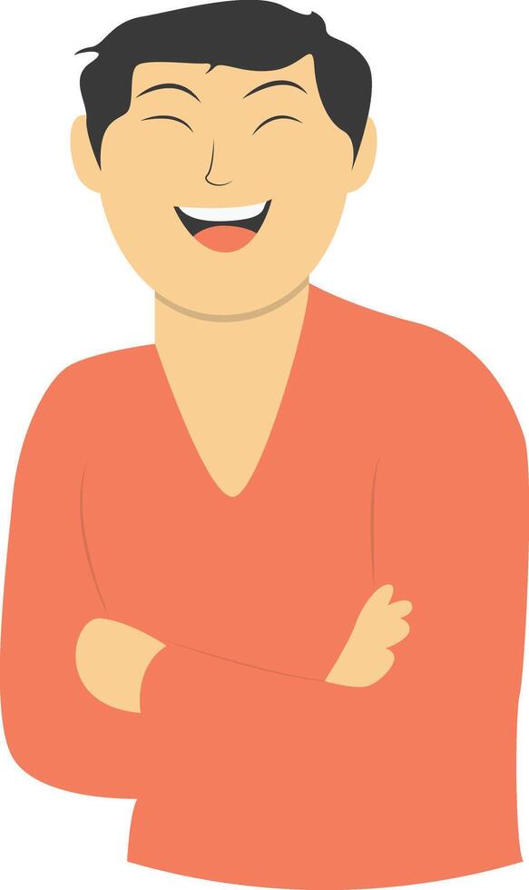 Boy Laugh in Casual Clothes vector