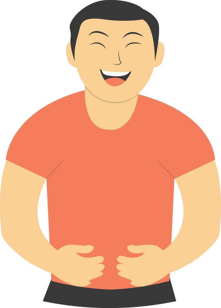 Male Laugh with Red Clothes vector