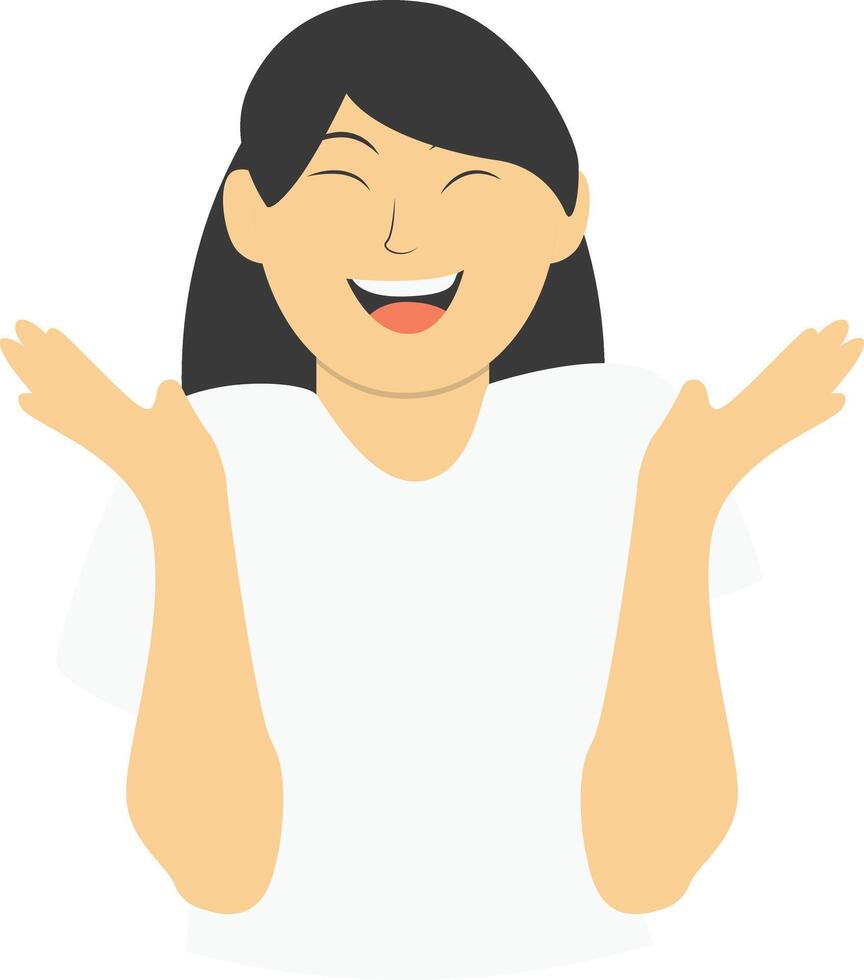 Woman Laugh Out Loud in Cartoon Design vector