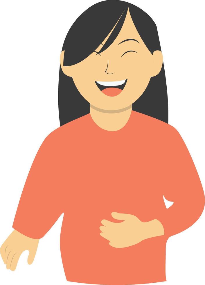 Woman Laugh in Red Clothes vector