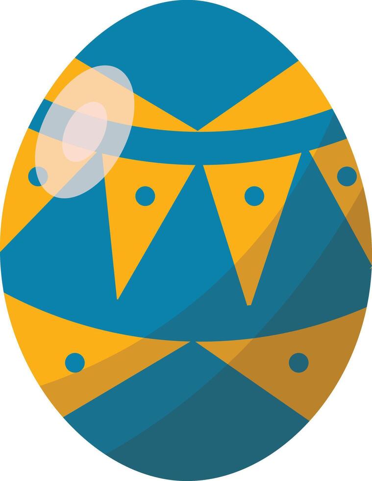 Blue Easter Egg with Simple Pattern Design vector