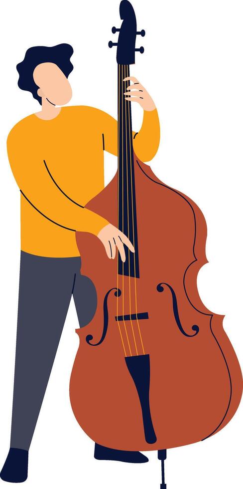 People Playing Upright Bass vector