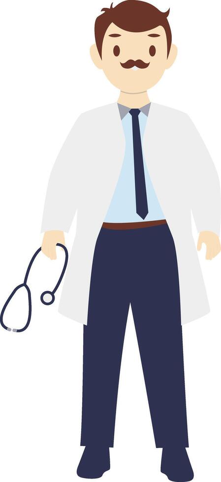 Male Doctor Professional Carrying Stethoscope vector