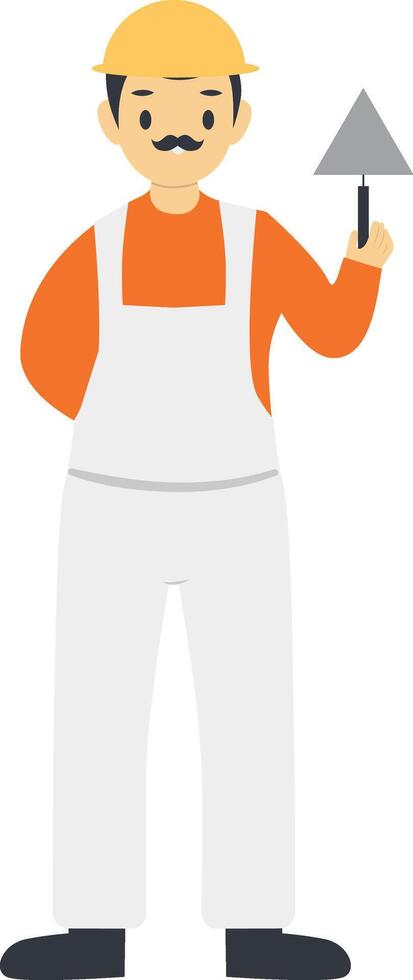 Man Construction with Yellow Helmet vector
