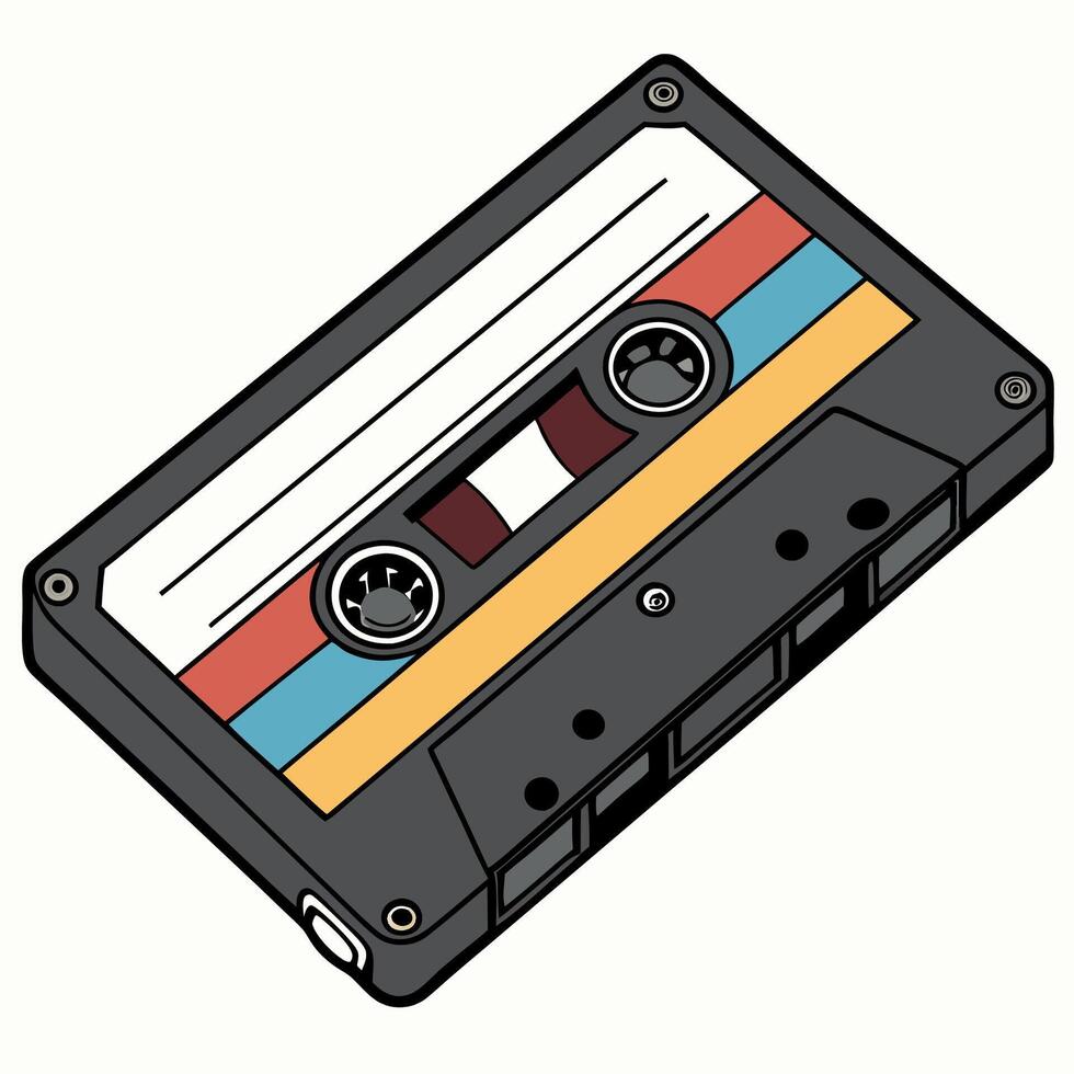 an illustration of a cassette player T-Shirt Design vector