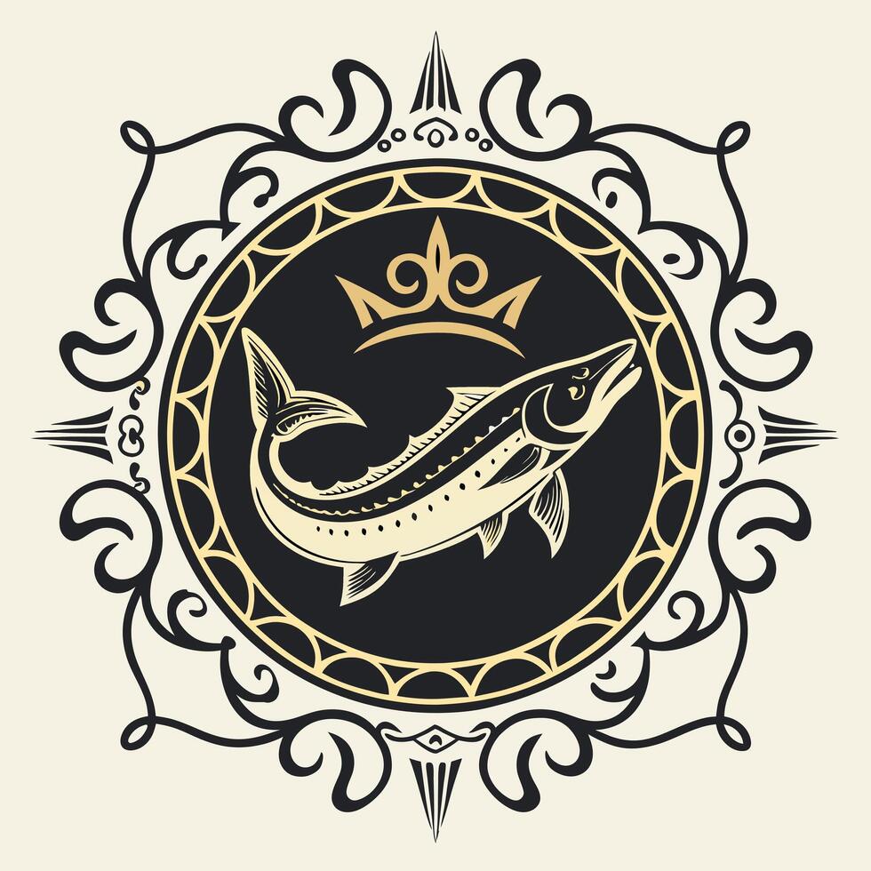 collection of fishing emblems, labels, badges, logos. vector