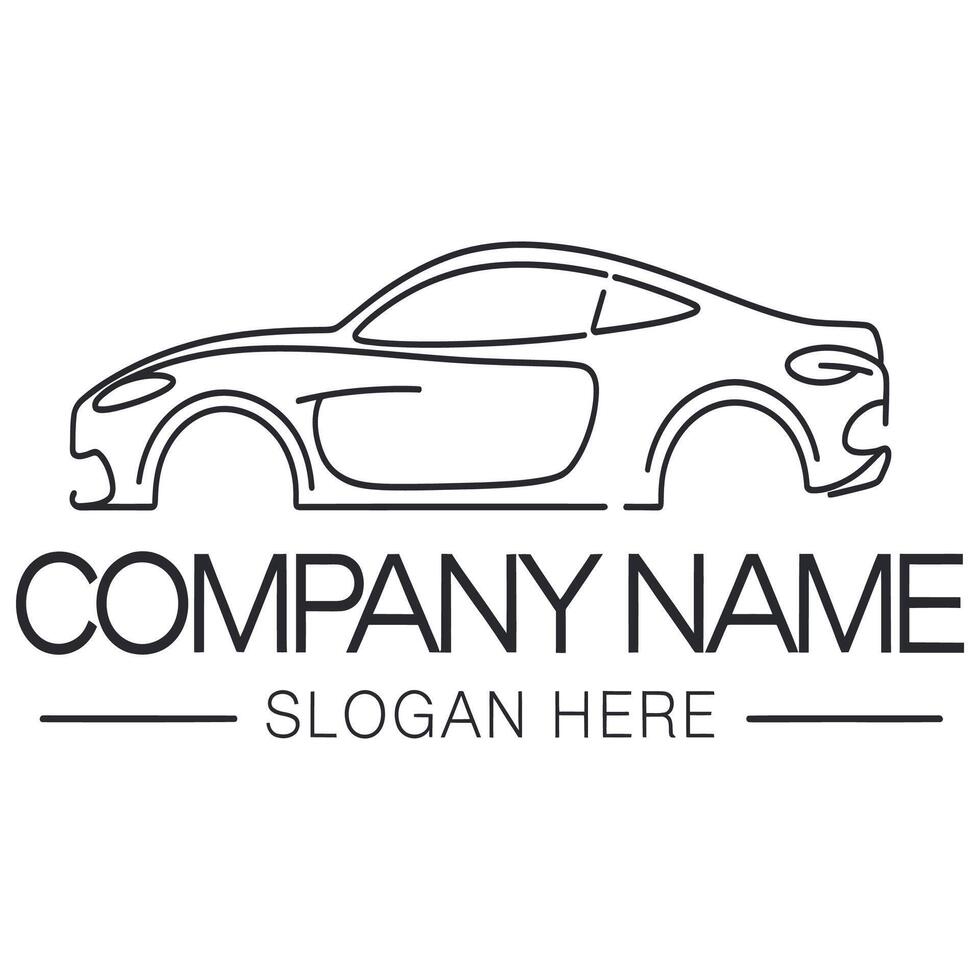 Stylish Car Silhouette with Monoline Art. vector