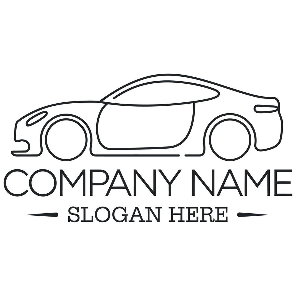 One-Line Minimalist Car Logo Design. vector