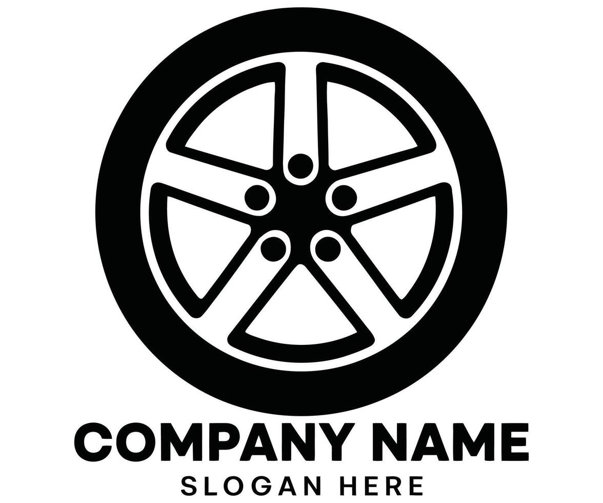 Wheel-Focused Automotive Logo Design. vector