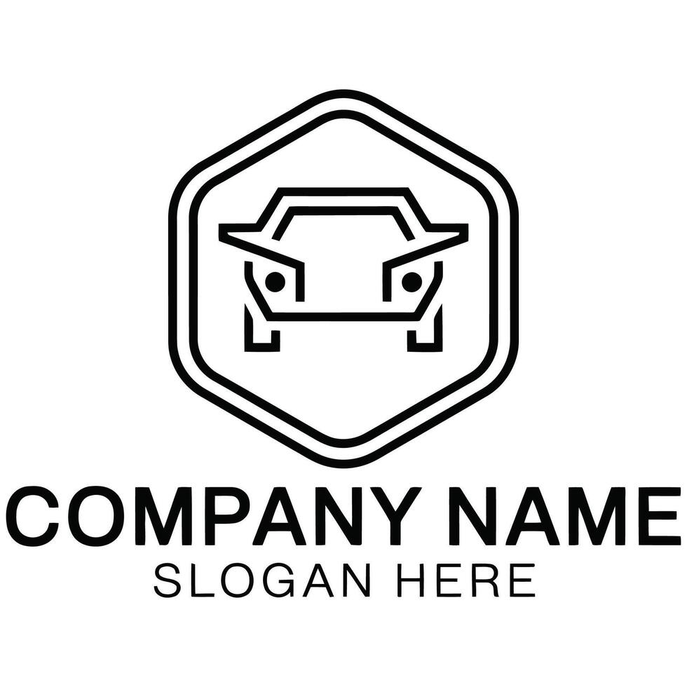 Stylish Automotive Logo with a Hexagon Motif. vector