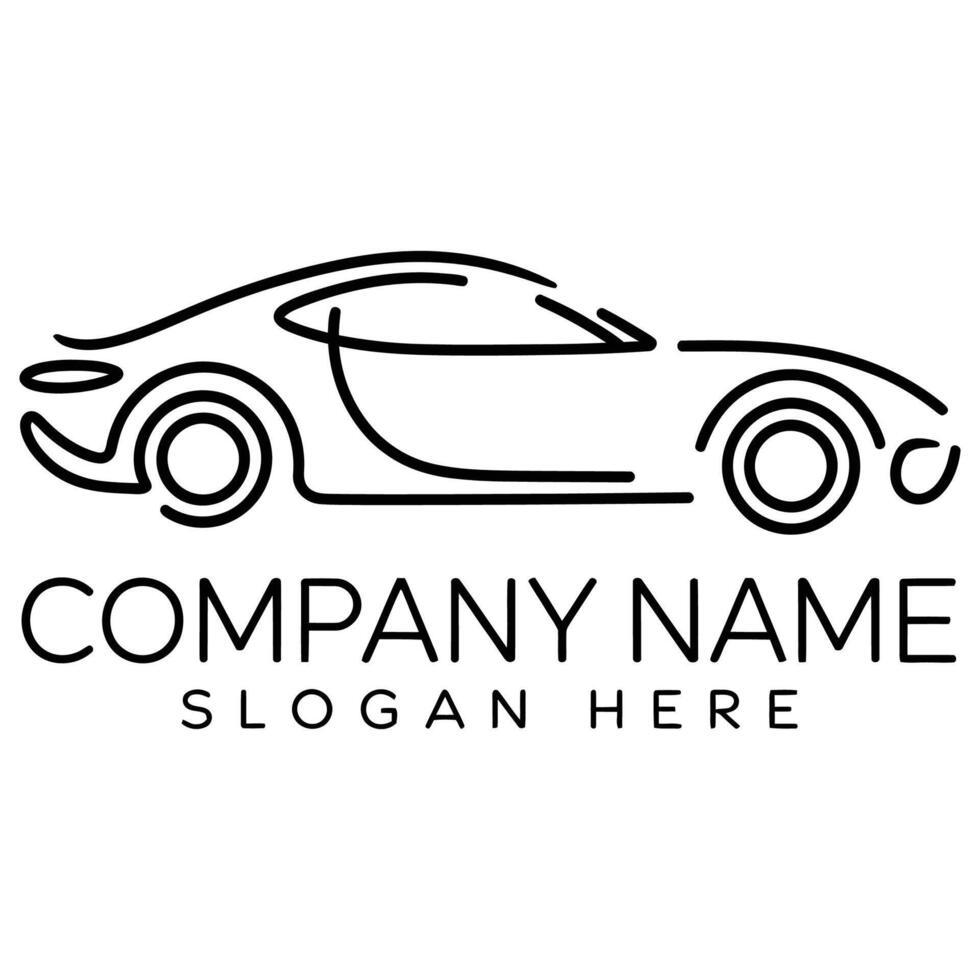Sleek and Clean Automotive Monoline Logo. vector