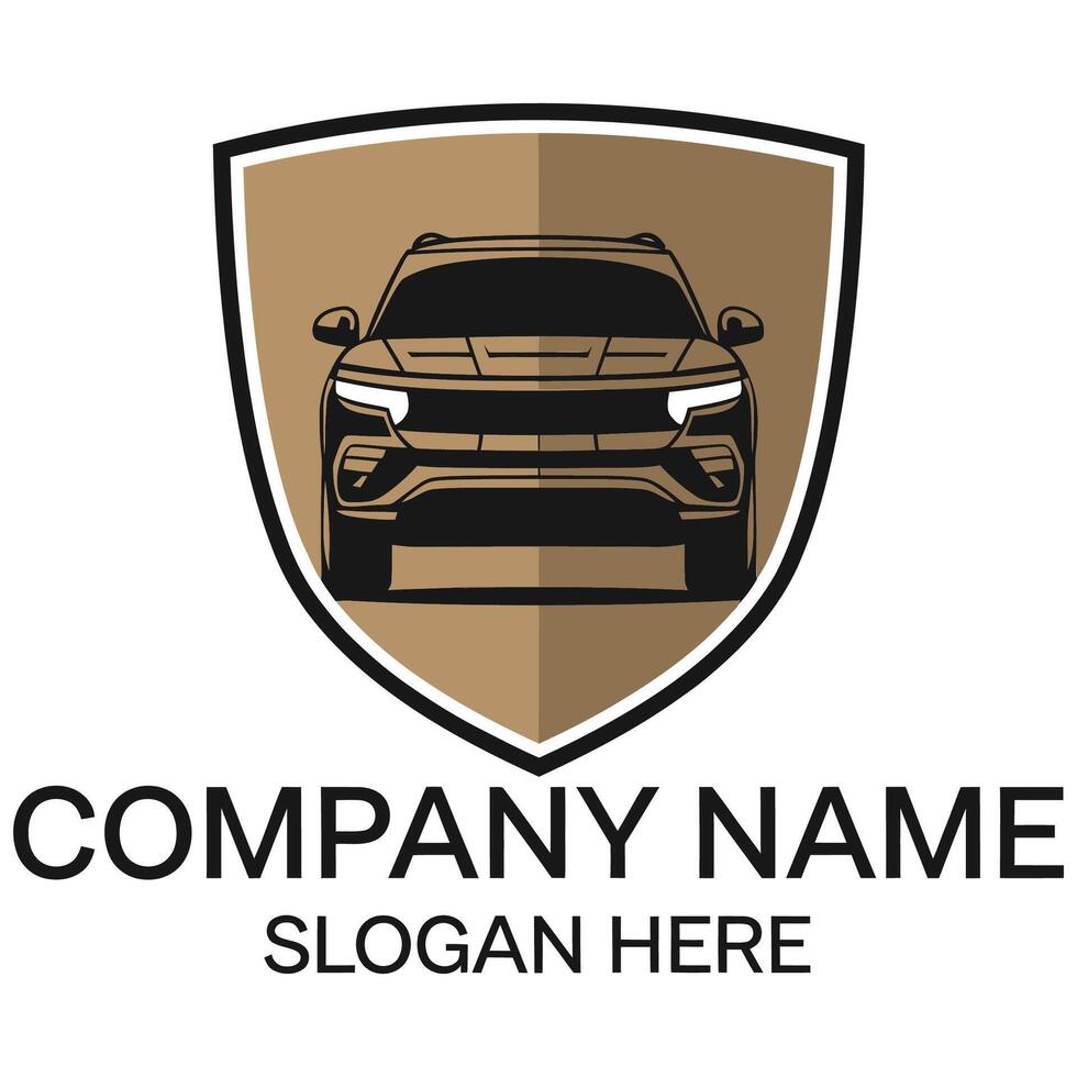 Bold Car Logo with Minimal Shield Motif. vector