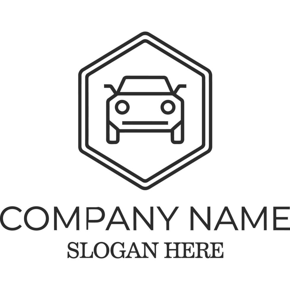 Geometric Hexagonal Car Logo Design. vector