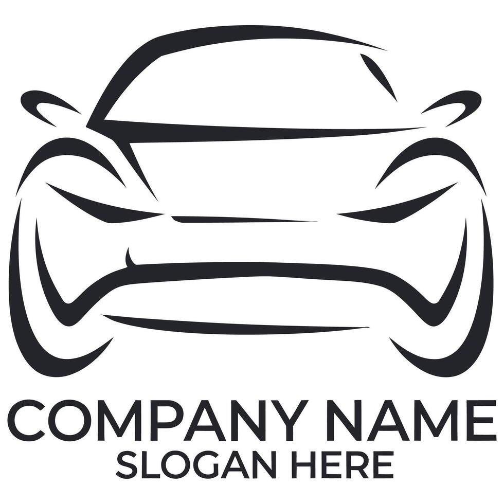 Simplified Car Front Design for Logo. vector