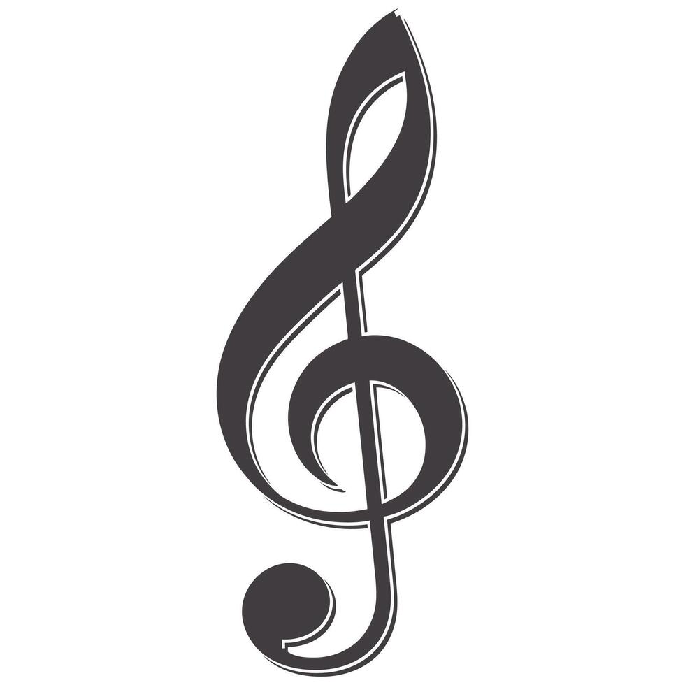A musical note with a treble clef vector