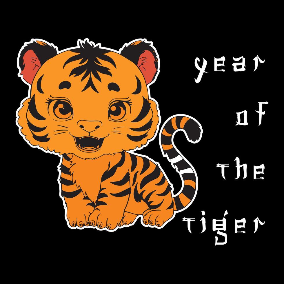 Welcome the Year of the Tiger- Happy Chinese New Year 2025. vector