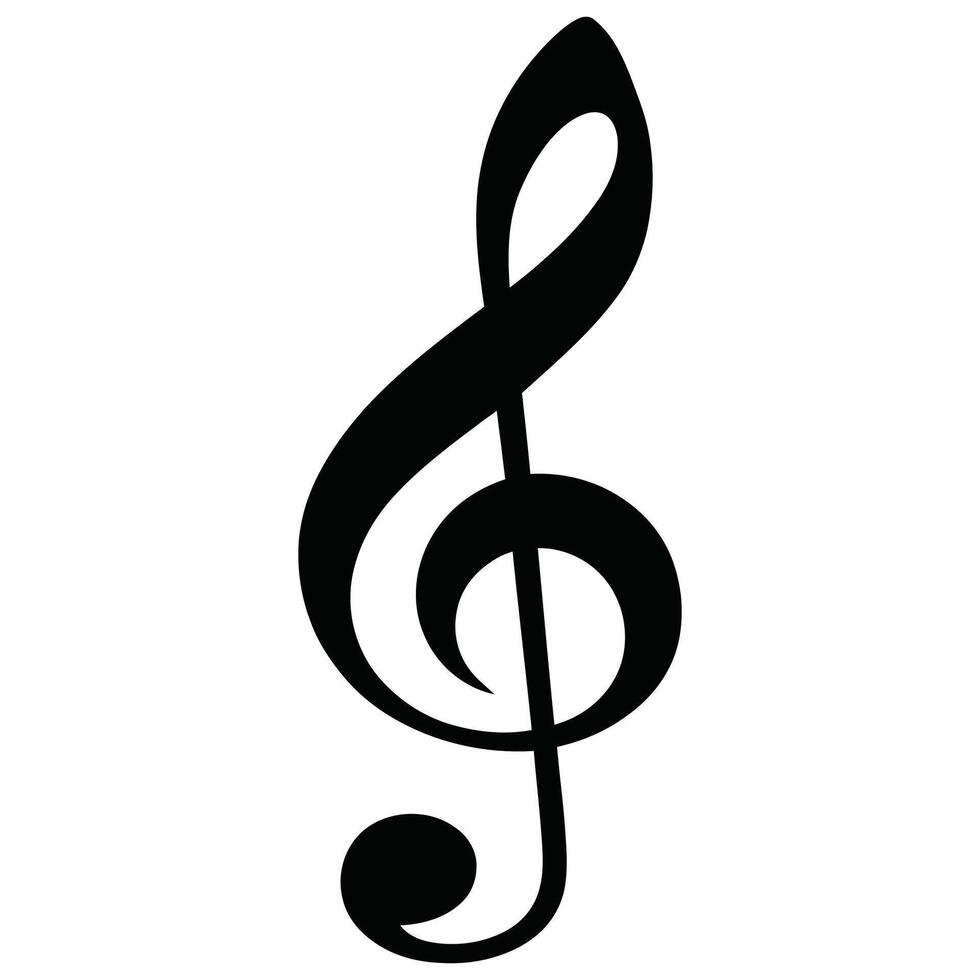 A musical note with a treble clef vector