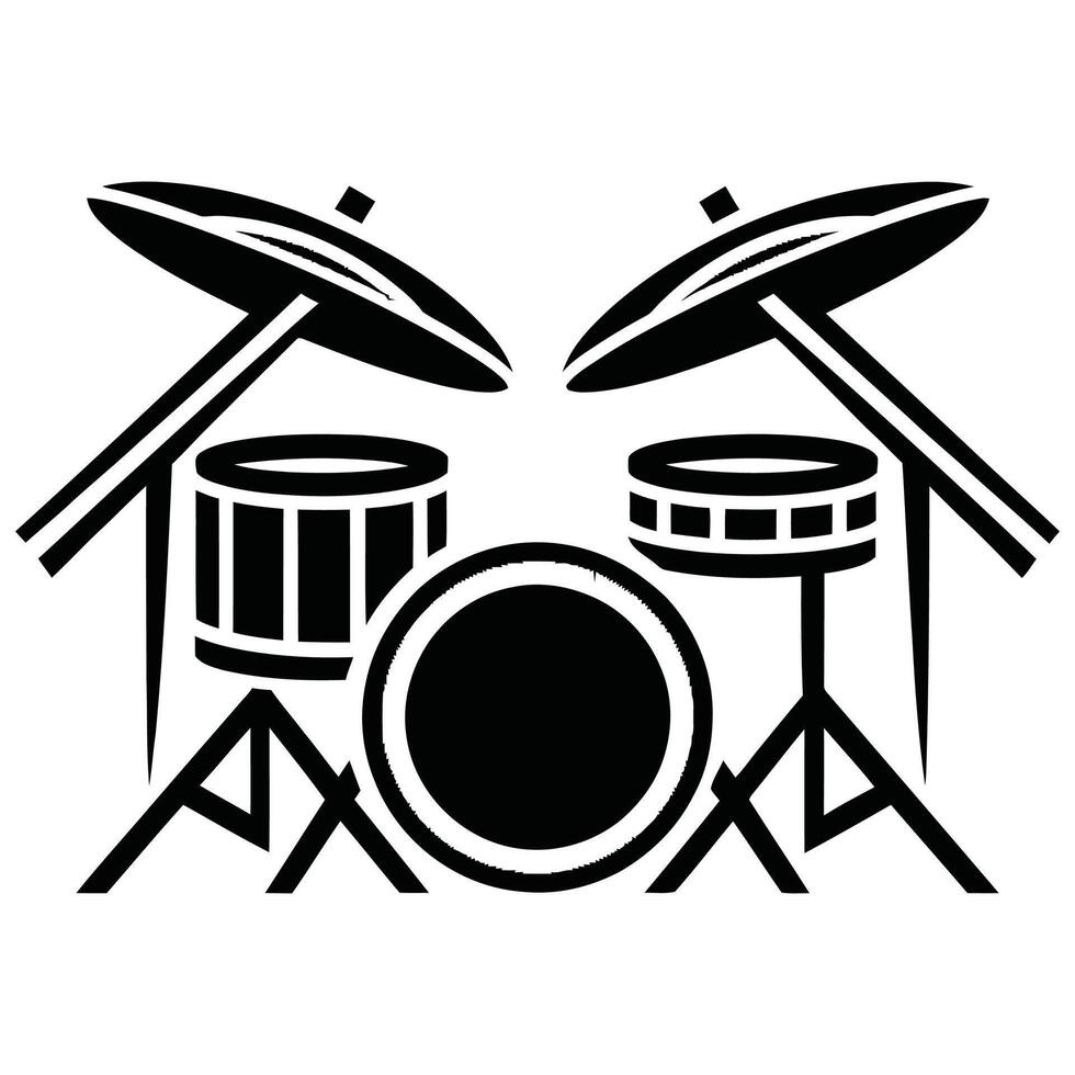 Sharp Drum Set Logo with Abstract Design. vector