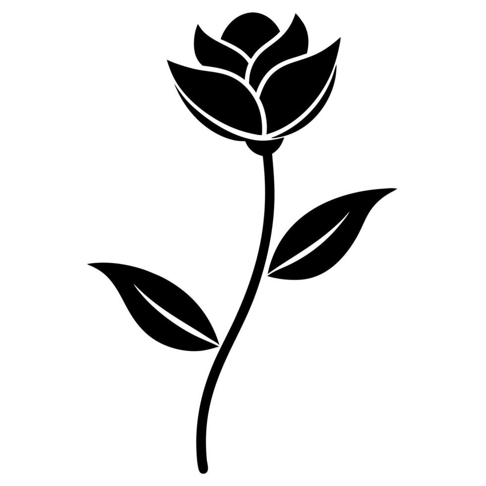 Elegant Flower Silhouette Art vector