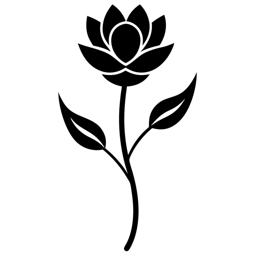 Single Bloom Silhouette for Nature Inspired vector