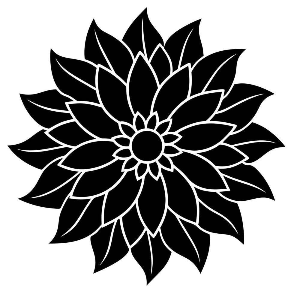 Elegant Flower Silhouette for Wall Art and Prints vector