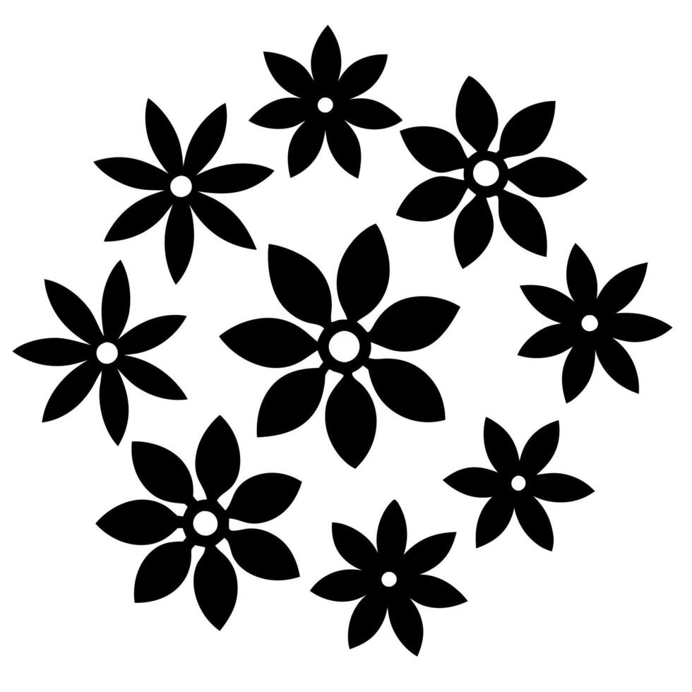 Minimalist Floral Icons Silhouette Collection vector