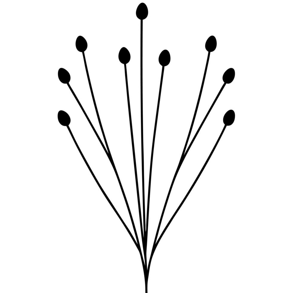 Unique Small Flower Buds Icon Silhouette for Art Projects vector