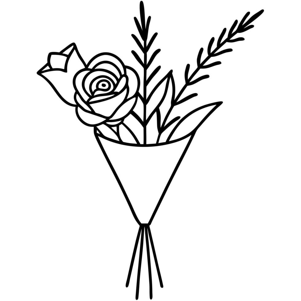 Simple Floral Bouquet Art for Creative Projects vector