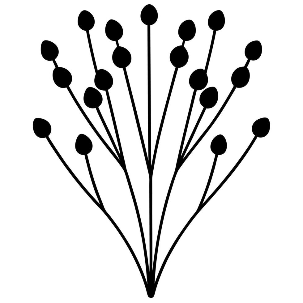 Simple Silhouette Icon of Small Flower Buds for Designers vector