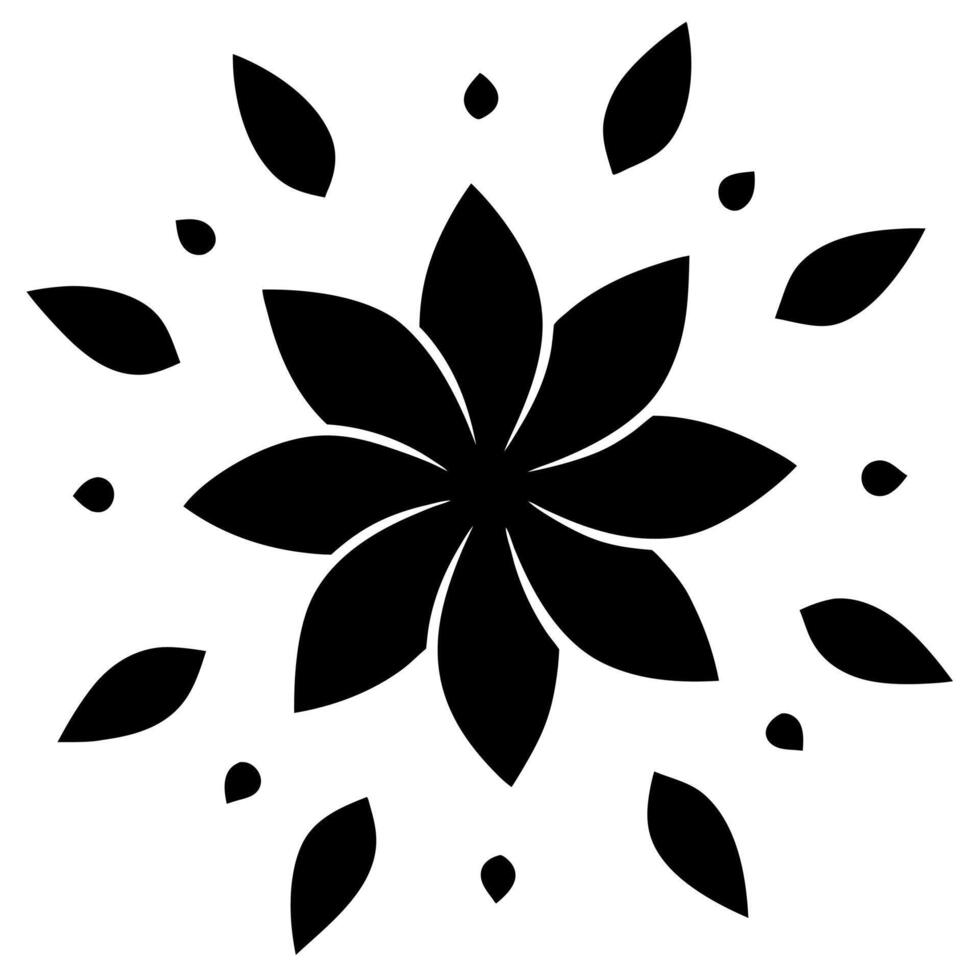Contemporary Floral Art Silhouette Modern Design vector