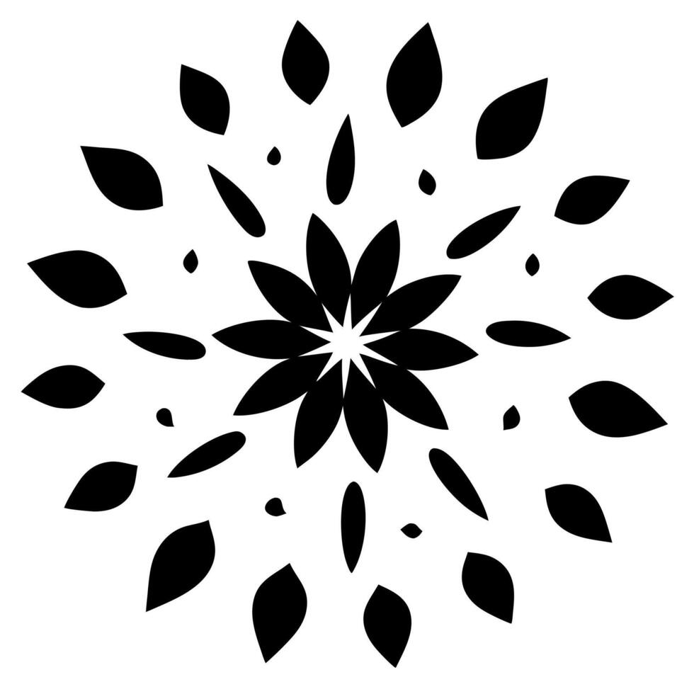 Abstract Modern Floral Design Silhouette Illustration vector