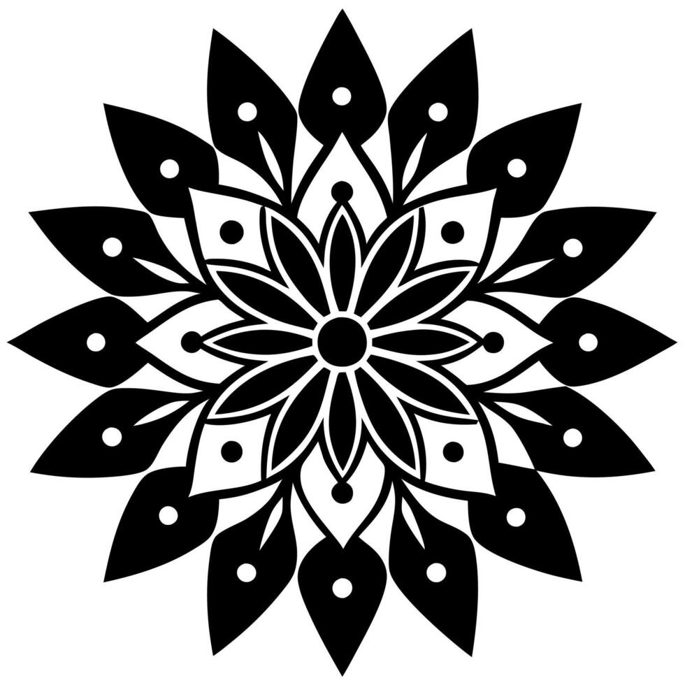 Mandala Flower Silhouette Illustration vector