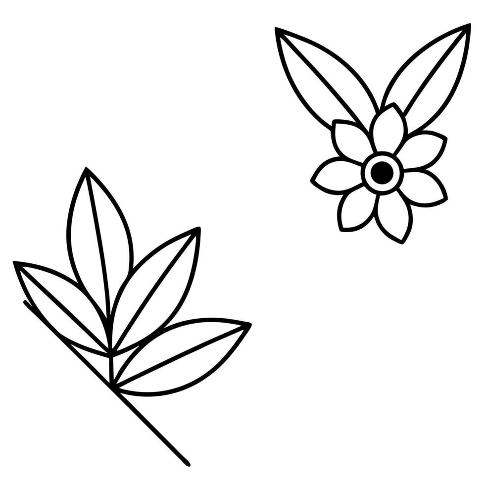 Beautiful Corner Flower Silhouette Art vector