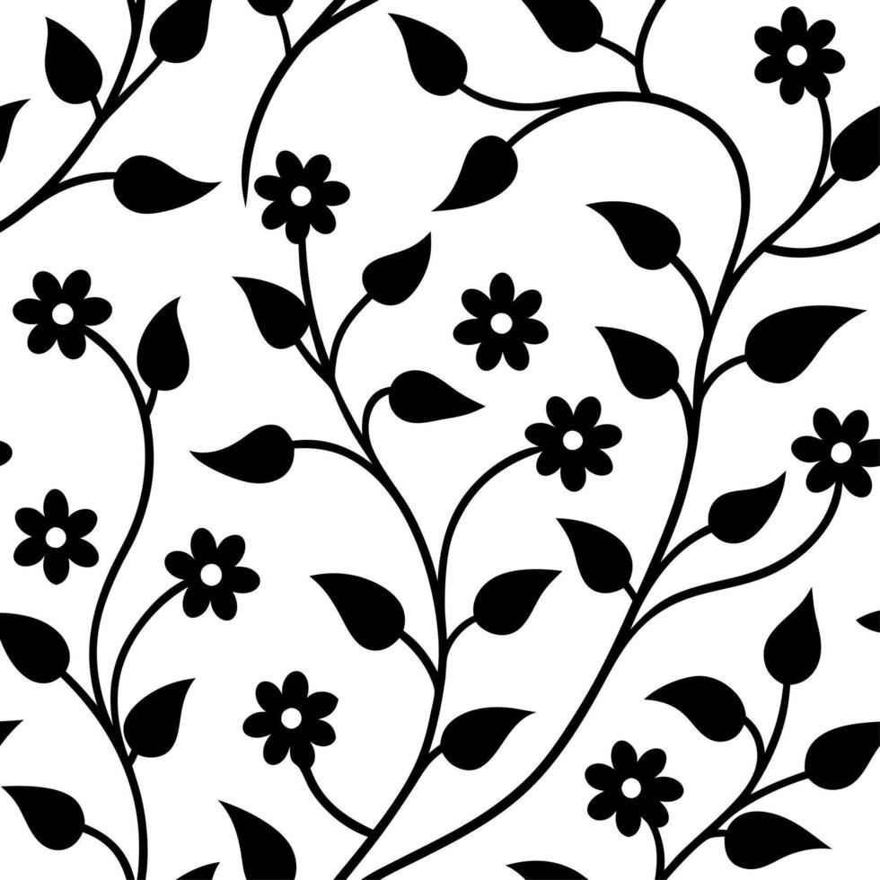 Decorative Small Floral Silhouette Design for Prints vector