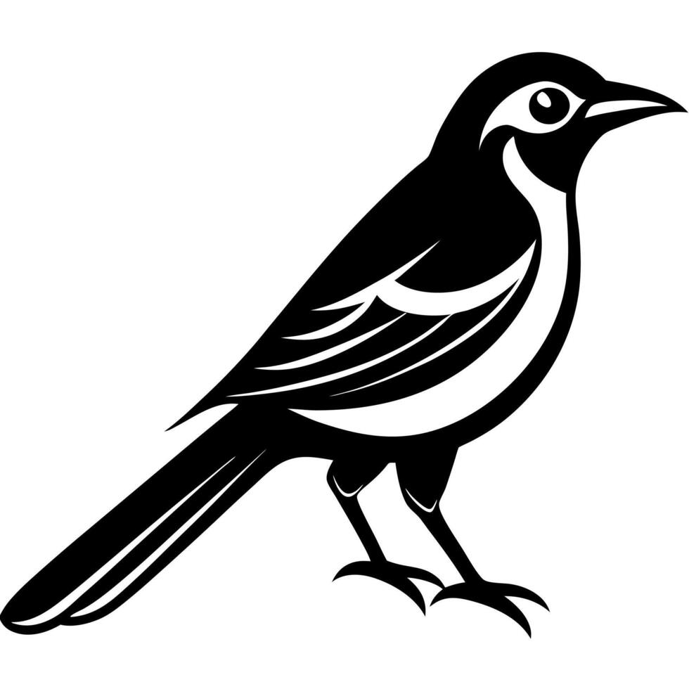 Elegant Shrike Bird Silhouette for Design Needs vector