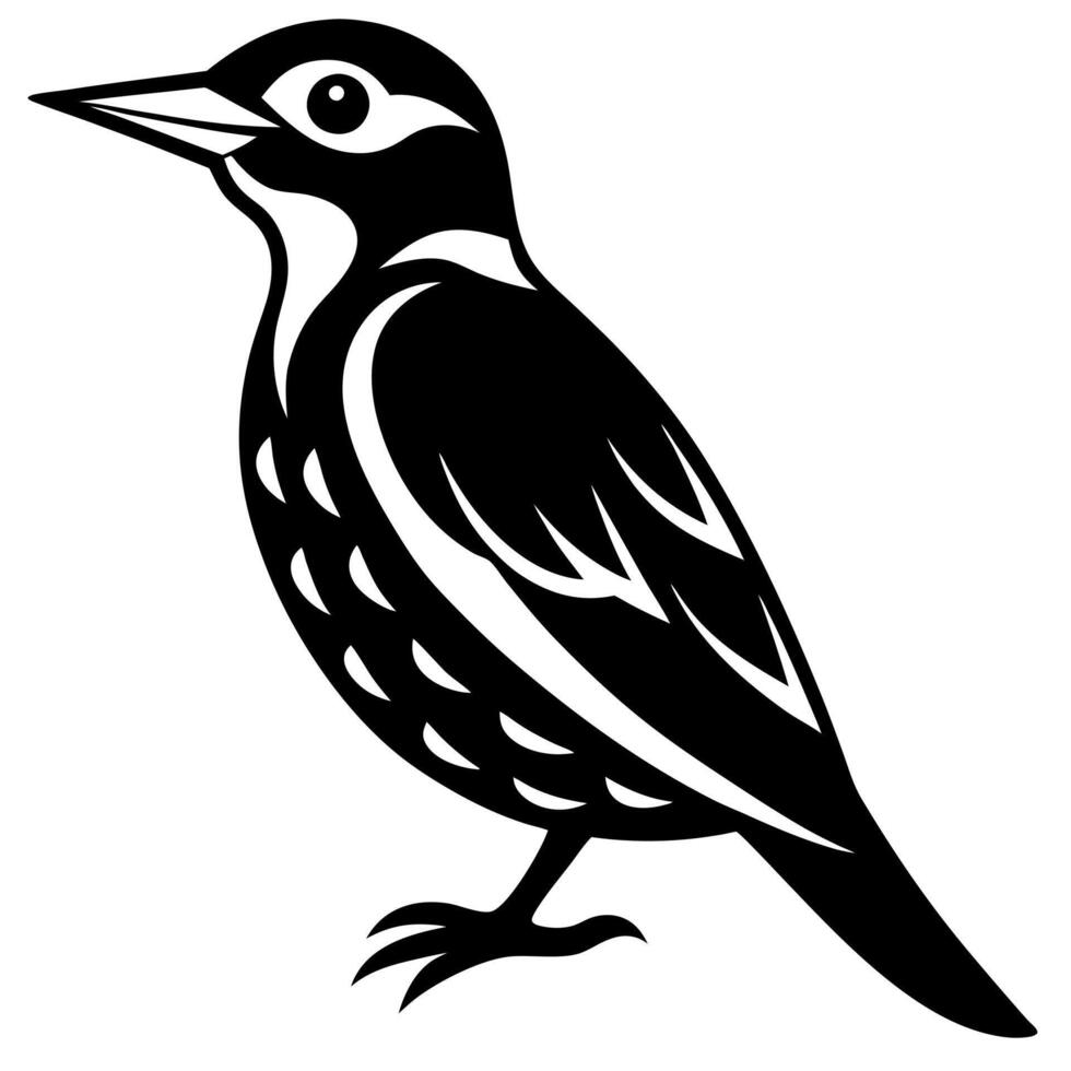 Stunning Bird Silhouette Illustration on Tree Branch vector