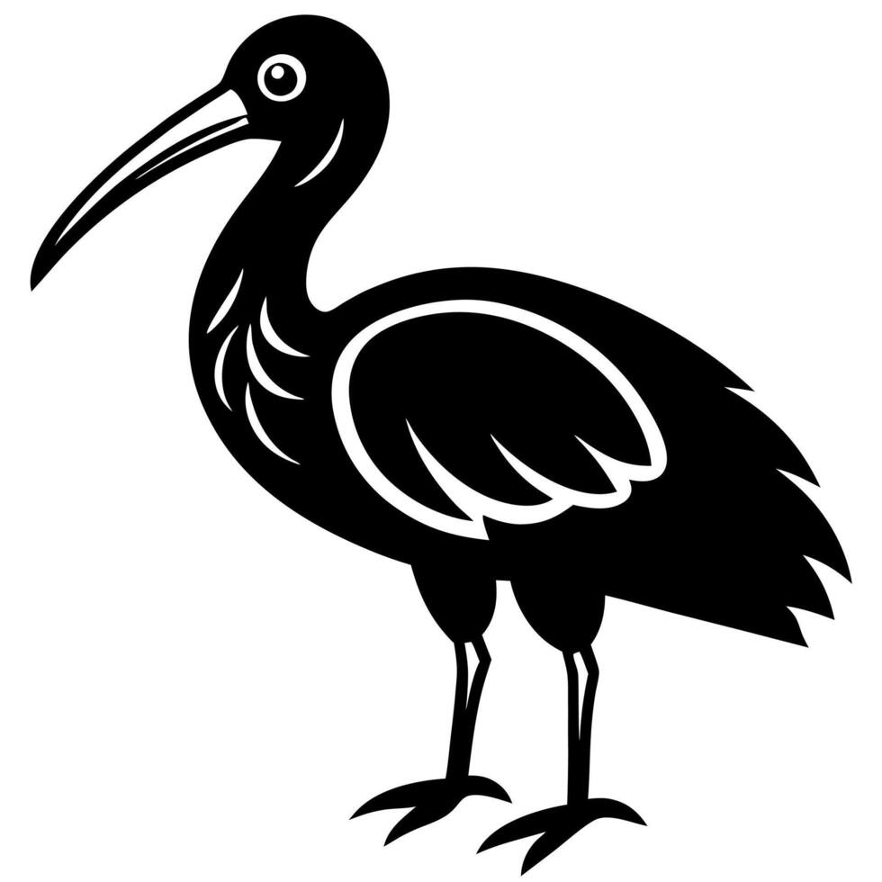 Elegant Ibis Bird Silhouette Artwork for Your Designs vector