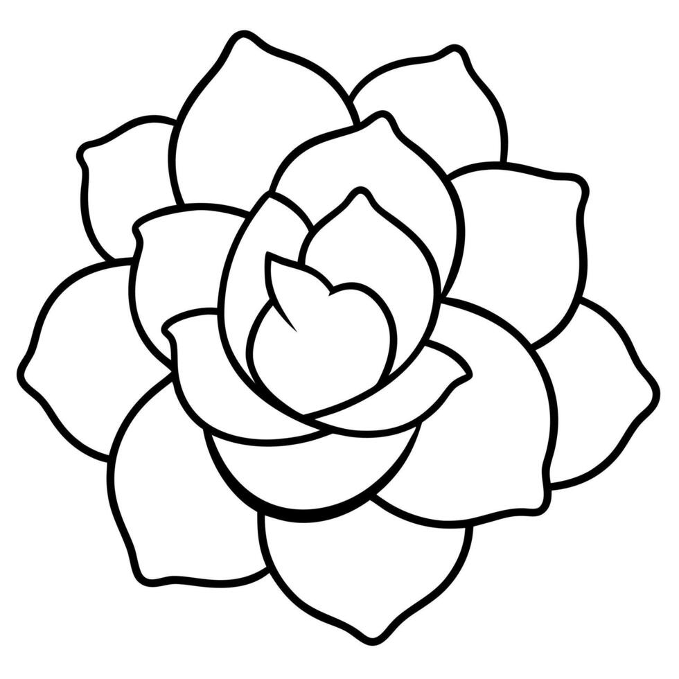 Modern Flower Line Art Silhouette Illustration vector