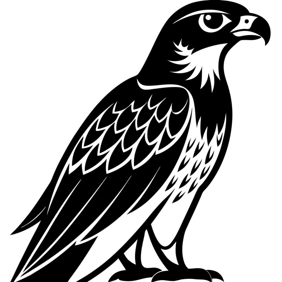 Elegant Peregrine Falcon Bird Silhouette for Your Art vector