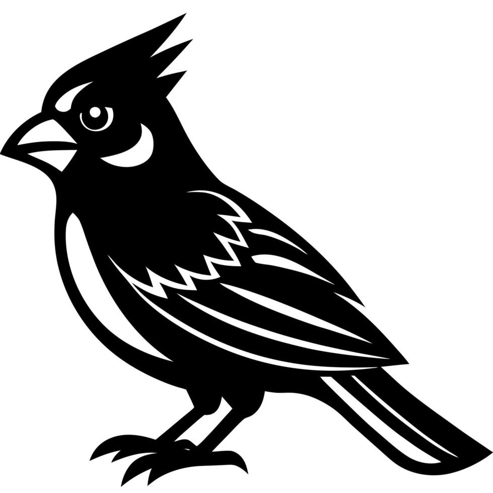 Red Cardinal Bird Silhouette for Unique Art Designs vector