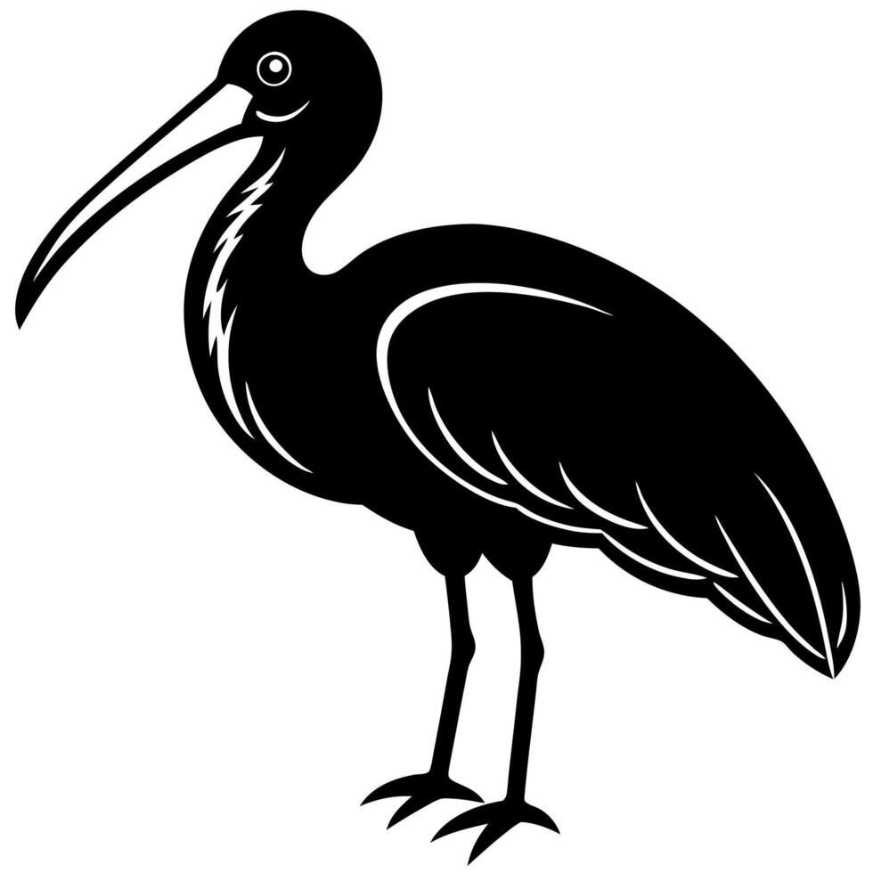 Ibis Bird Silhouette Illustration for Nature Lovers vector