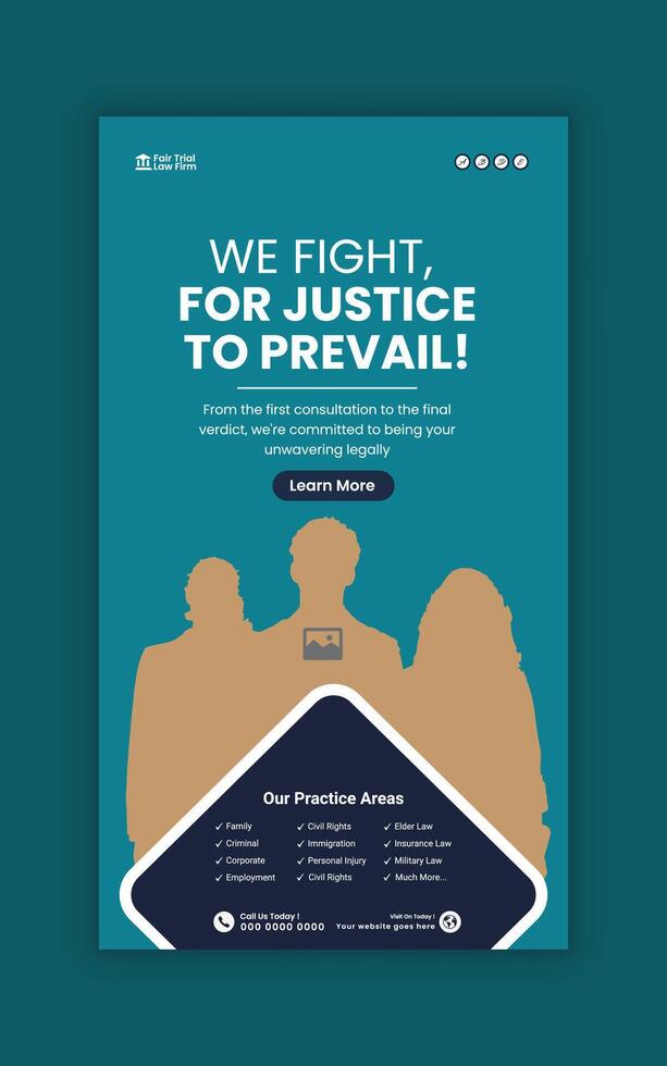 Law Firm online banner Design and Social Media Marketing Template vector