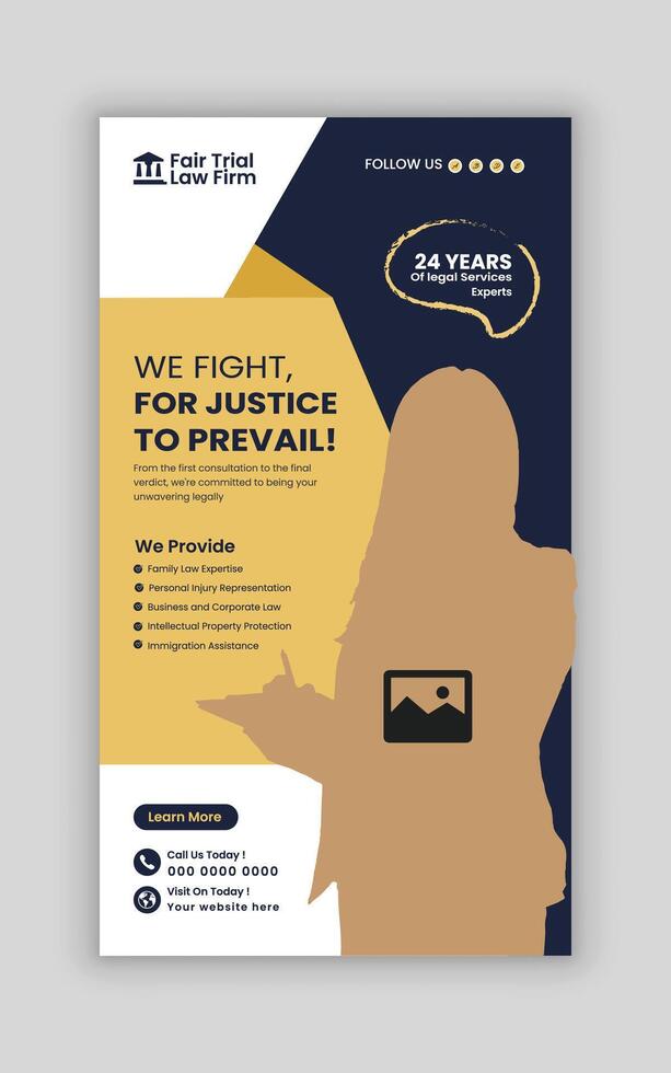 Elegant Law Consulting social media Banner Design Template vector
