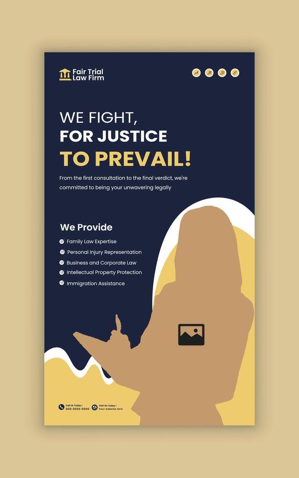 Professional Law Firm Social Media Banner Design and Consulting online post Banner Template. vector
